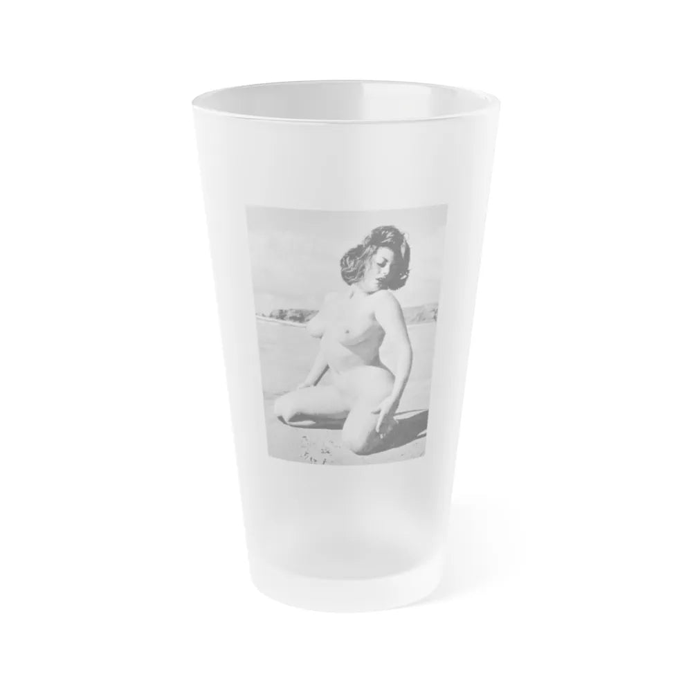 June Palmer #175 - Topless (Vintage Female Icon) Frosted Pint Glass 16oz-16oz-Frosted-Go Mug Yourself