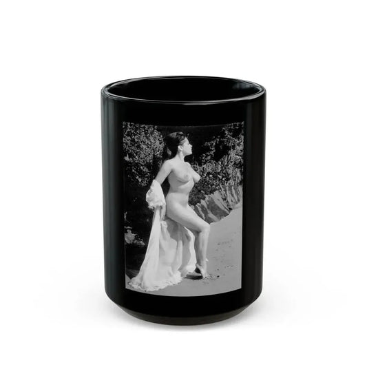 June Palmer #176 - Topless (Vintage Female Icon) Black Coffee Mug 15oz - Go Mug Yourself