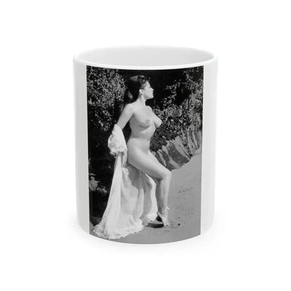 June Palmer #176 - Topless (Vintage Female Icon) White Coffee Mug 11oz - Go Mug Yourself