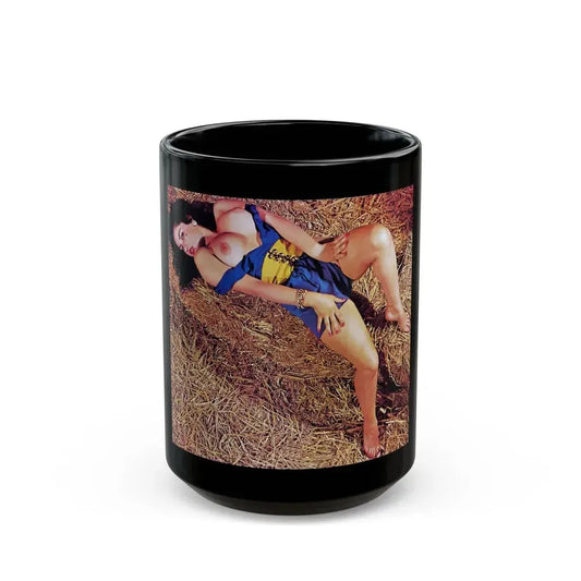 June Palmer #177 - Topless (Vintage Female Icon) Black Coffee Mug 15oz - Go Mug Yourself