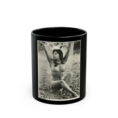 June Palmer #178 - Topless (Vintage Female Icon) Black Coffee Mug 11oz - Go Mug Yourself