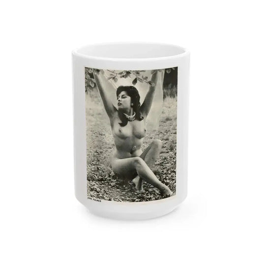 June Palmer #178 - Topless (Vintage Female Icon) White Coffee Mug 15oz - Go Mug Yourself