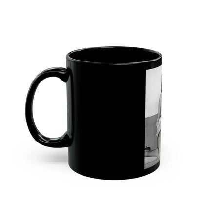 June Palmer #180 - Topless (Vintage Female Icon) Black Coffee Mug - Go Mug Yourself