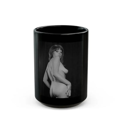 June Palmer #181 - Topless (Vintage Female Icon) Black Coffee Mug 15oz - Go Mug Yourself