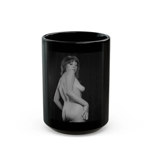 June Palmer #181 - Topless (Vintage Female Icon) Black Coffee Mug 15oz - Go Mug Yourself