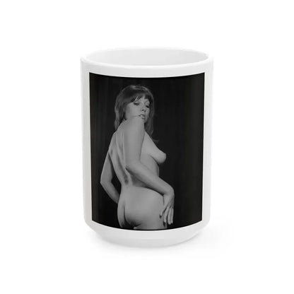 June Palmer #181 - Topless (Vintage Female Icon) White Coffee Mug 15oz - Go Mug Yourself