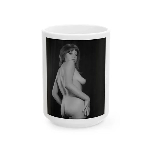 June Palmer #181 - Topless (Vintage Female Icon) White Coffee Mug 15oz - Go Mug Yourself