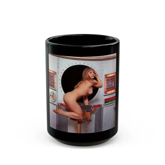June Palmer #183 - Topless (Vintage Female Icon) Black Coffee Mug 15oz - Go Mug Yourself