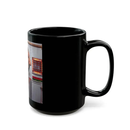 June Palmer #183 - Topless (Vintage Female Icon) Black Coffee Mug - Go Mug Yourself