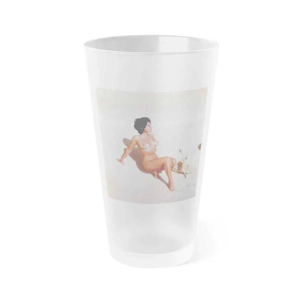 June Palmer #184 - Topless (Vintage Female Icon) Frosted Pint Glass 16oz-16oz-Frosted-Go Mug Yourself