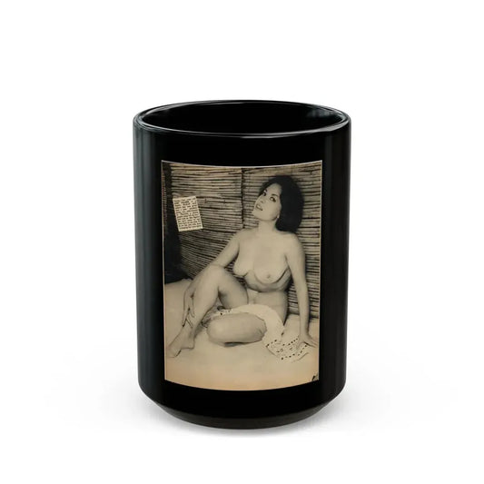 June Palmer #187 - Topless (Vintage Female Icon) Black Coffee Mug 15oz - Go Mug Yourself