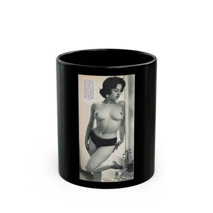 June Palmer #203 - Topless (Vintage Female Icon) Black Coffee Mug 11oz - Go Mug Yourself