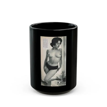 June Palmer #203 - Topless (Vintage Female Icon) Black Coffee Mug 15oz - Go Mug Yourself