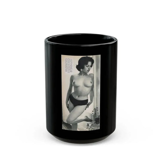 June Palmer #203 - Topless (Vintage Female Icon) Black Coffee Mug 15oz - Go Mug Yourself