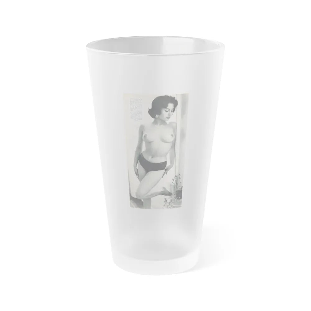 June Palmer #203 - Topless (Vintage Female Icon) Frosted Pint Glass 16oz-16oz-Frosted-Go Mug Yourself