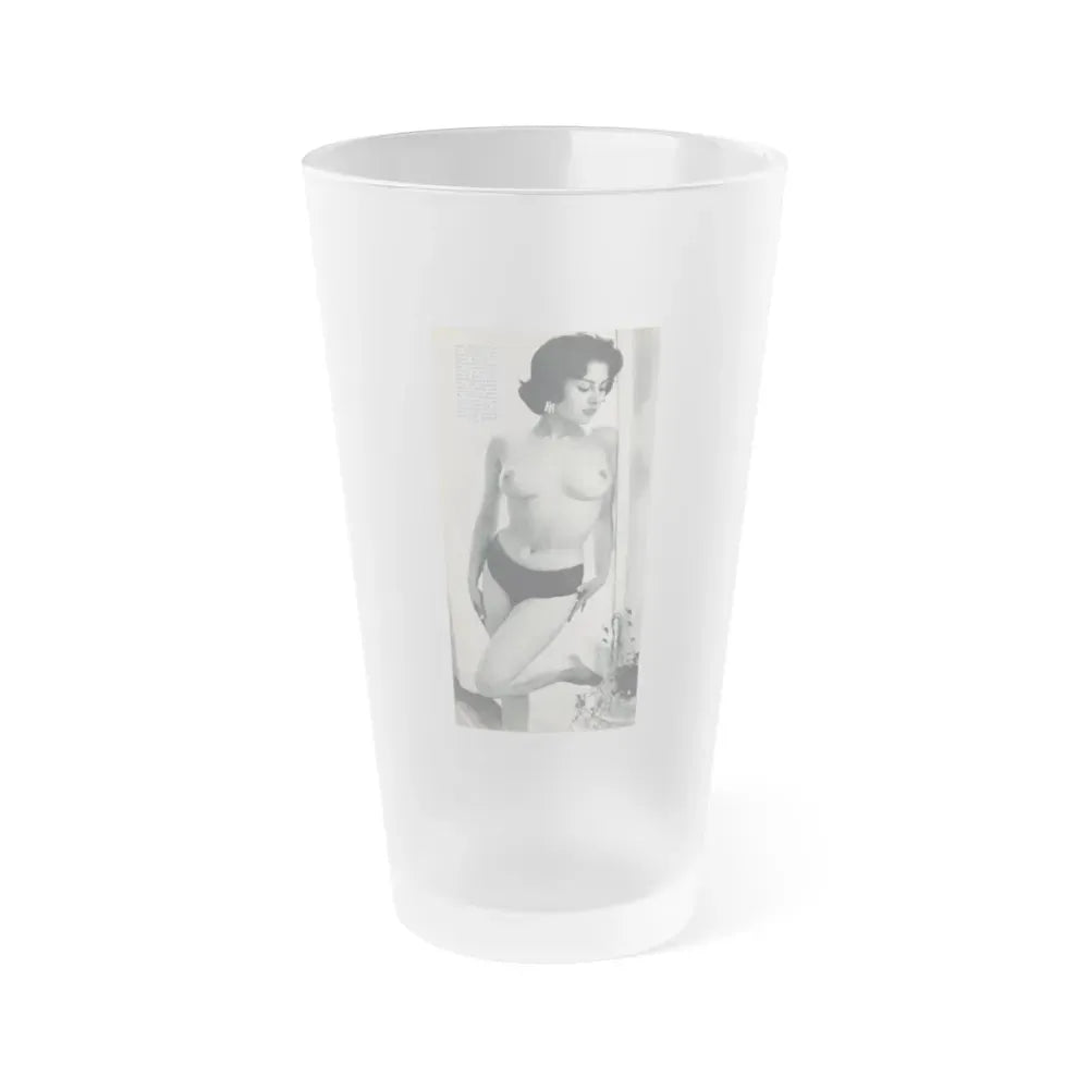 June Palmer #203 - Topless (Vintage Female Icon) Frosted Pint Glass 16oz 16oz Frosted - Go Mug Yourself