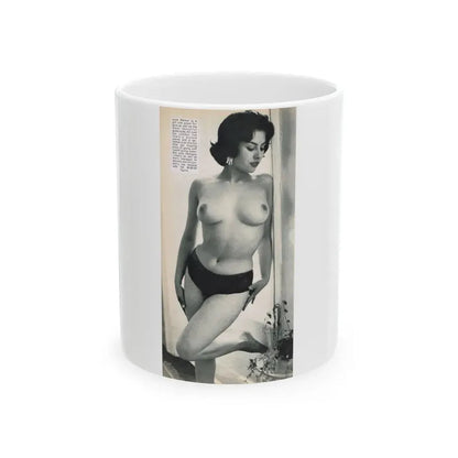 June Palmer #203 - Topless (Vintage Female Icon) White Coffee Mug 11oz - Go Mug Yourself