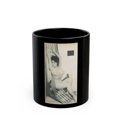 June Palmer #204 - Topless (Vintage Female Icon) Black Coffee Mug 11oz - Go Mug Yourself