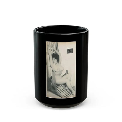June Palmer #204 - Topless (Vintage Female Icon) Black Coffee Mug 15oz - Go Mug Yourself
