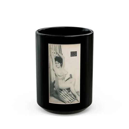 June Palmer #204 - Topless (Vintage Female Icon) Black Coffee Mug 15oz - Go Mug Yourself