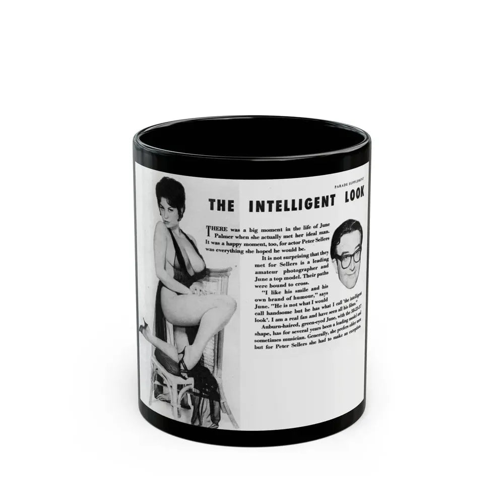 June Palmer #205 (Vintage Female Icon) Black Coffee Mug 11oz - Go Mug Yourself