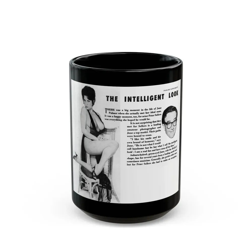June Palmer #205 (Vintage Female Icon) Black Coffee Mug 15oz - Go Mug Yourself