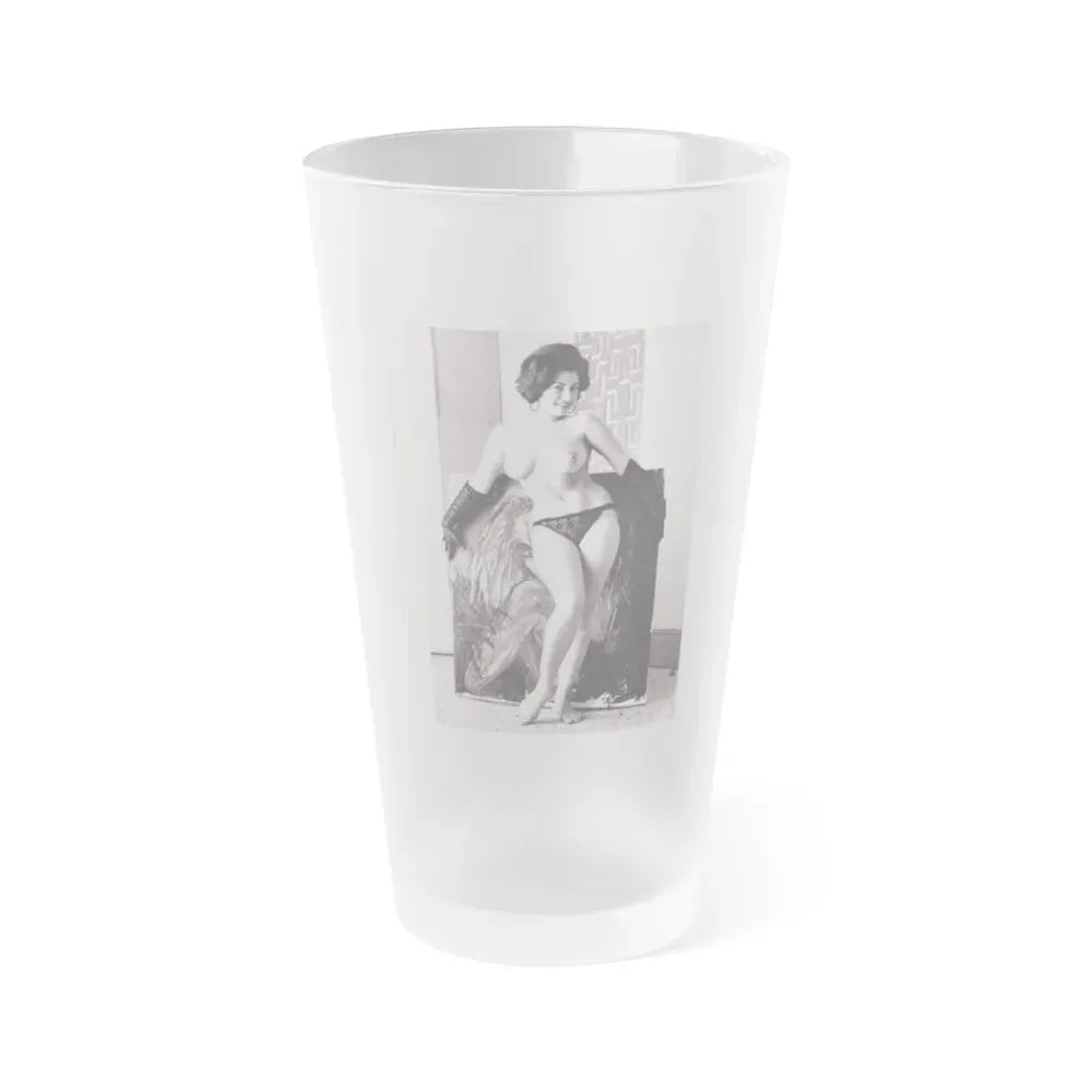 June Palmer #206 - Topless (Vintage Female Icon) Frosted Pint Glass 16oz 16oz Frosted - Go Mug Yourself