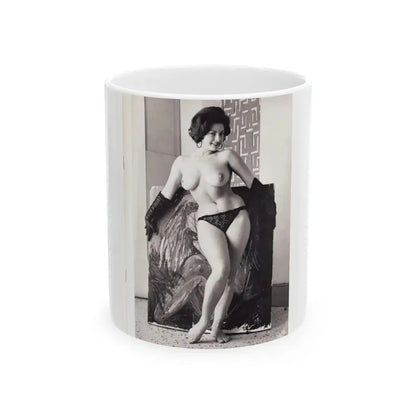 June Palmer #206 - Topless (Vintage Female Icon) White Coffee Mug 11oz - Go Mug Yourself