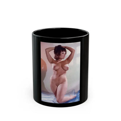 June Palmer #210 - Topless (Vintage Female Icon) Black Coffee Mug 11oz - Go Mug Yourself