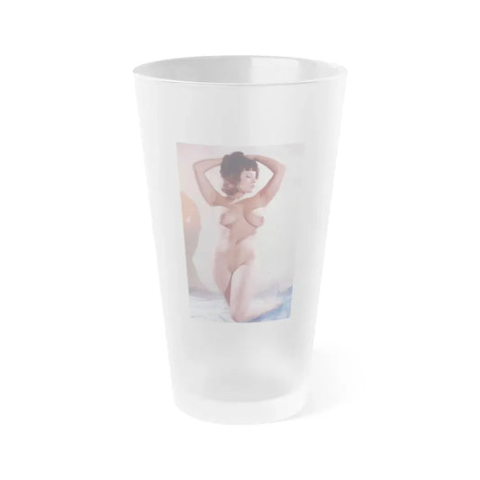 June Palmer #210 - Topless (Vintage Female Icon) Frosted Pint Glass 16oz 16oz Frosted - Go Mug Yourself