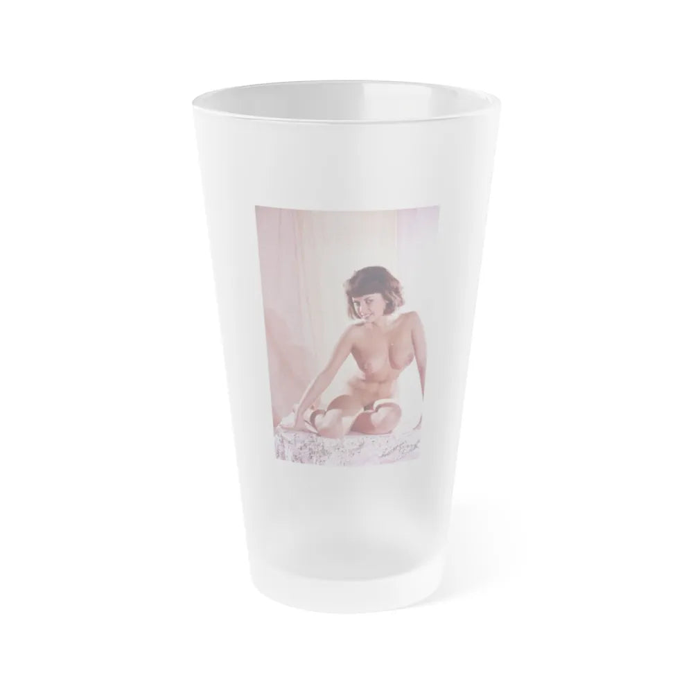 June Palmer #211 - Topless (Vintage Female Icon) Frosted Pint Glass 16oz-16oz-Frosted-Go Mug Yourself