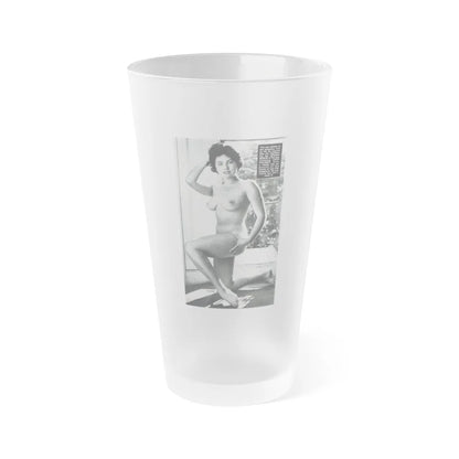 June Palmer #228 - Topless 1 (Vintage Female Icon) Frosted Pint Glass 16oz-16oz-Frosted-Go Mug Yourself