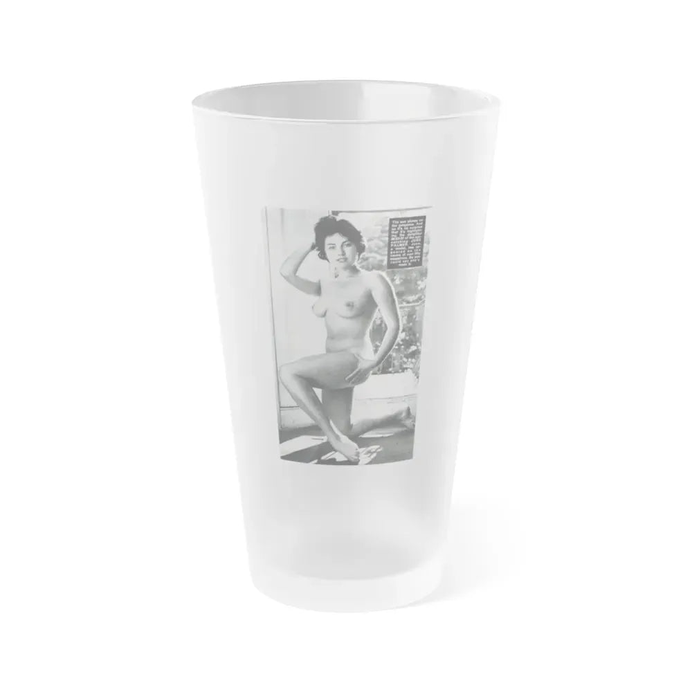 June Palmer #228 - Topless 1 (Vintage Female Icon) Frosted Pint Glass 16oz 16oz Frosted - Go Mug Yourself