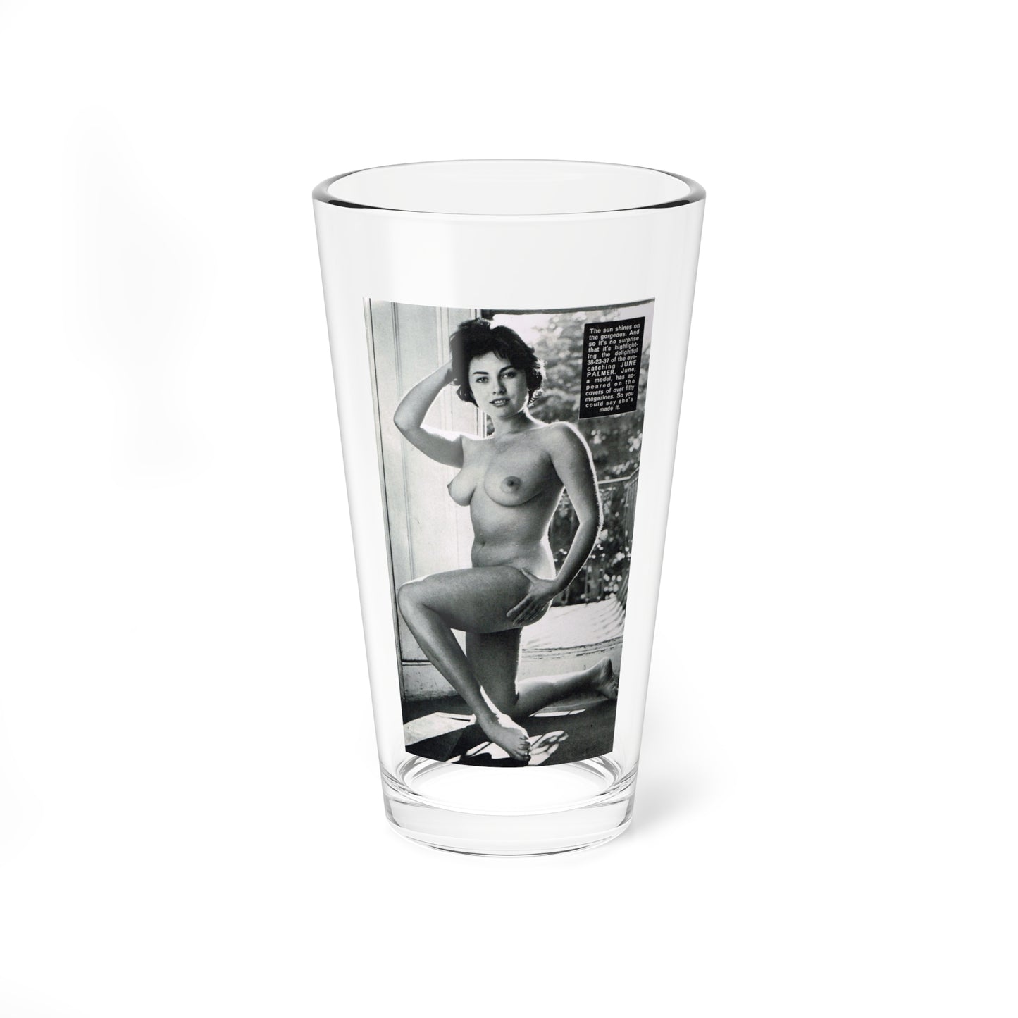 June Palmer #228 - Topless 1 (Vintage Female Icon) Pint Glass 16oz-16oz-Go Mug Yourself