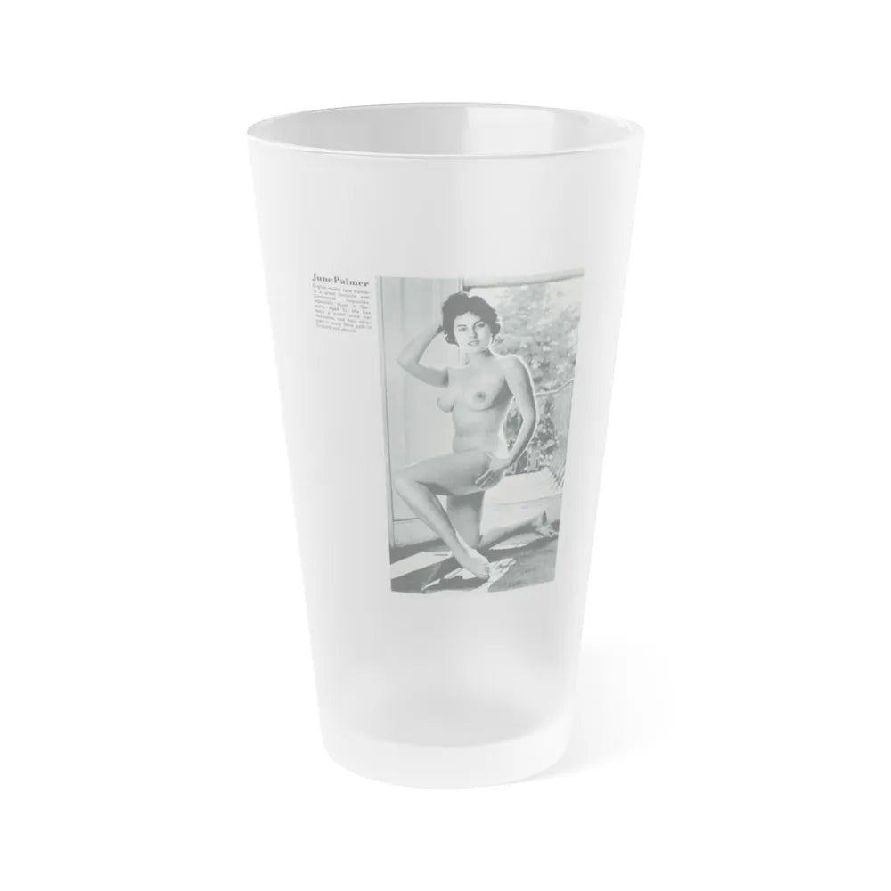 June Palmer #228 - Topless (Vintage Female Icon) Frosted Pint Glass 16oz-16oz-Frosted-Go Mug Yourself