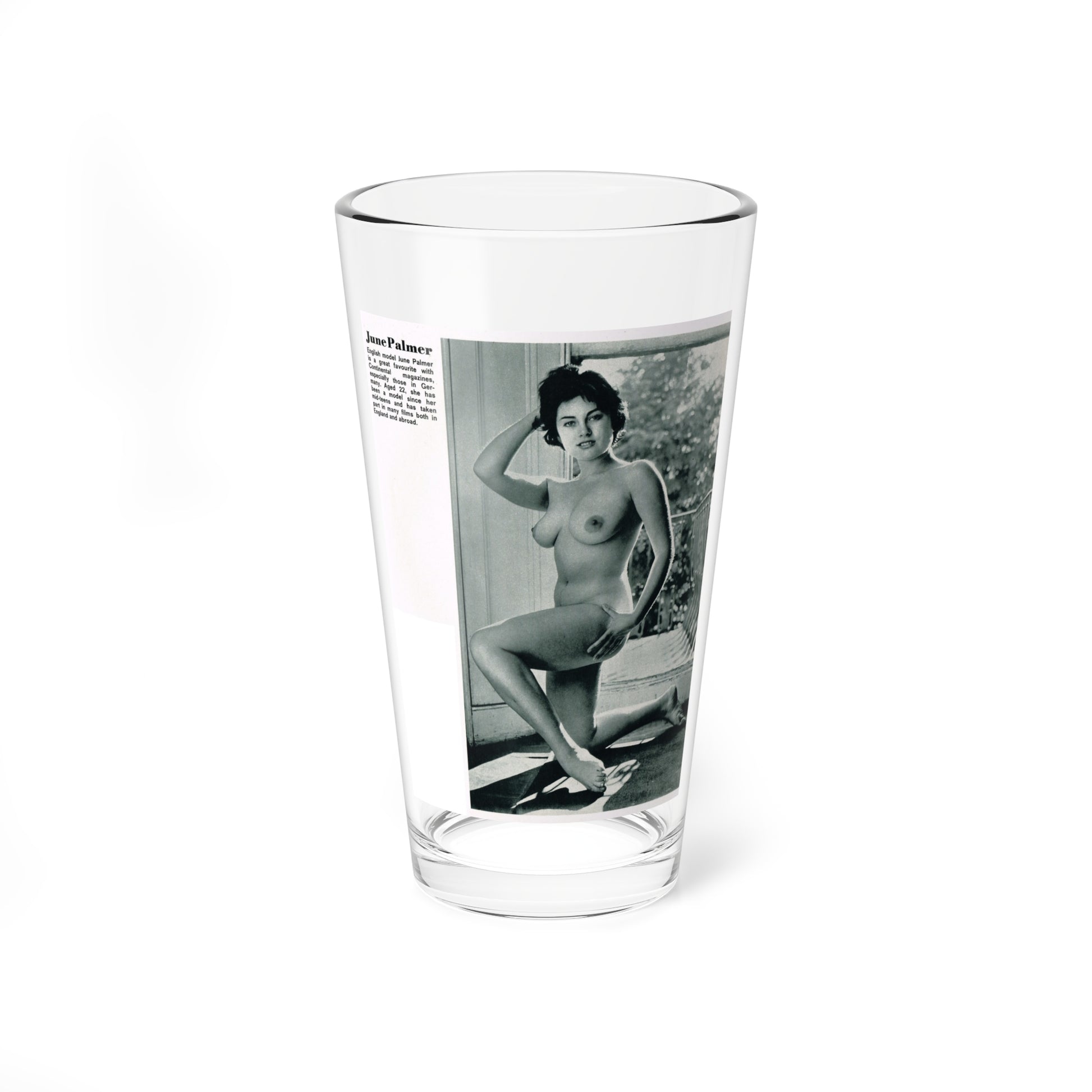 June Palmer #228 - Topless (Vintage Female Icon) Pint Glass 16oz-16oz-Go Mug Yourself