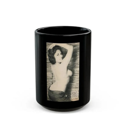 June Palmer #229 - Topless (Vintage Female Icon) Black Coffee Mug 15oz - Go Mug Yourself