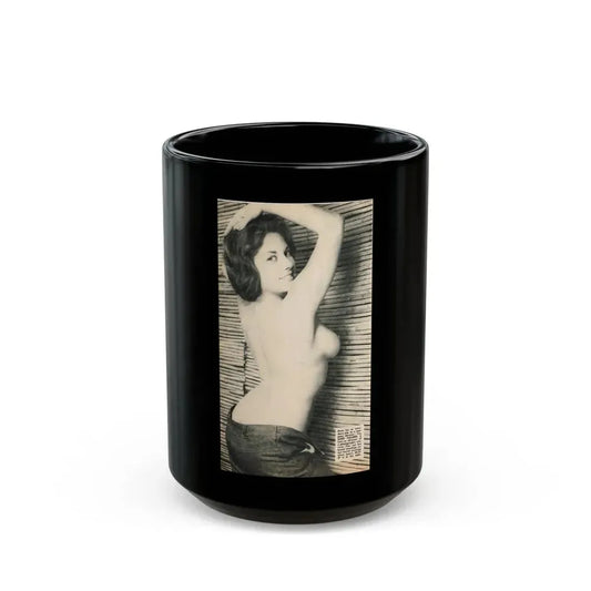 June Palmer #229 - Topless (Vintage Female Icon) Black Coffee Mug 15oz - Go Mug Yourself