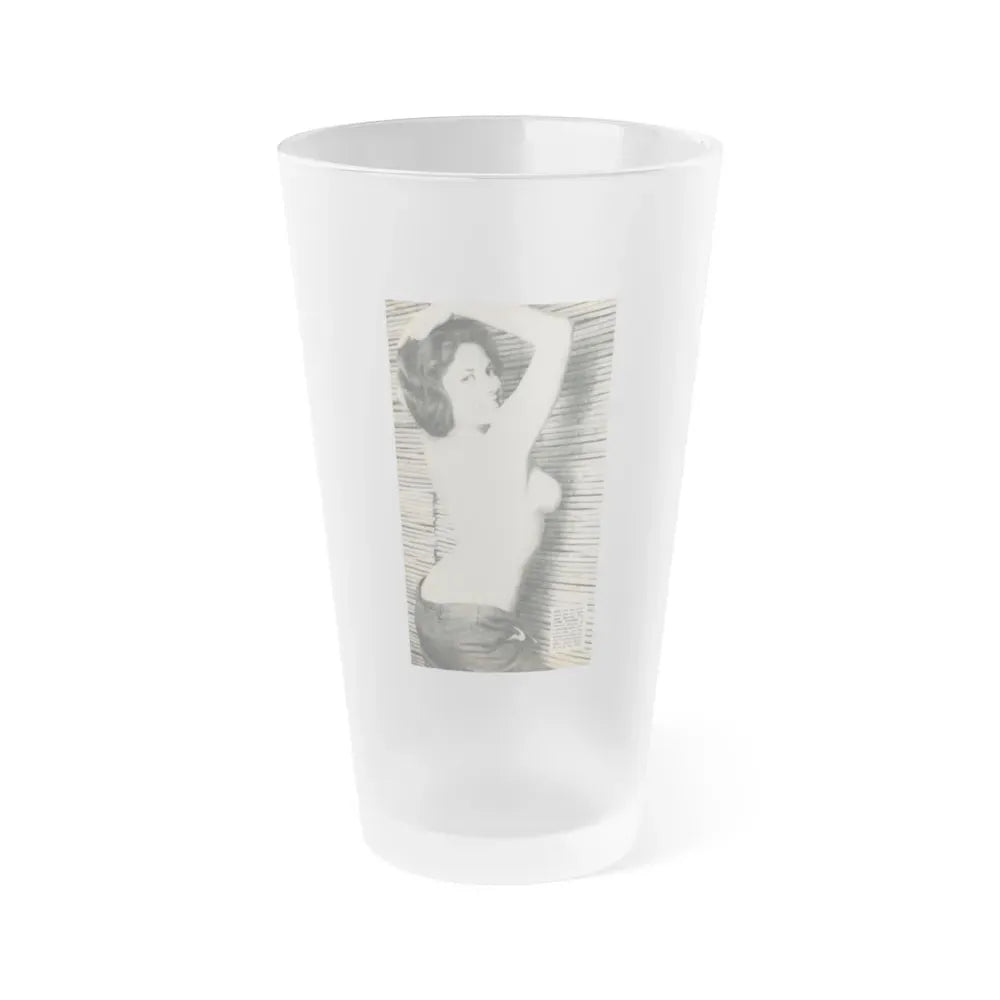 June Palmer #229 - Topless (Vintage Female Icon) Frosted Pint Glass 16oz 16oz Frosted - Go Mug Yourself