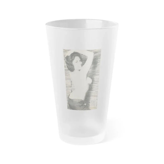 June Palmer #229 - Topless (Vintage Female Icon) Frosted Pint Glass 16oz 16oz Frosted - Go Mug Yourself
