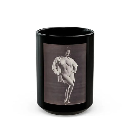 June Palmer #230 - Topless (Vintage Female Icon) Black Coffee Mug 15oz - Go Mug Yourself