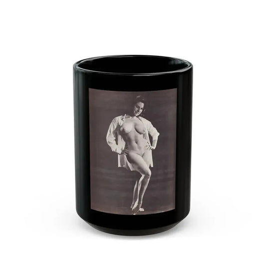 June Palmer #230 - Topless (Vintage Female Icon) Black Coffee Mug 15oz - Go Mug Yourself