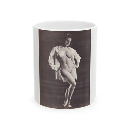 June Palmer #230 - Topless (Vintage Female Icon) White Coffee Mug 11oz - Go Mug Yourself