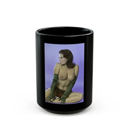 June Palmer #232 - Topless (Vintage Female Icon) Black Coffee Mug 15oz - Go Mug Yourself