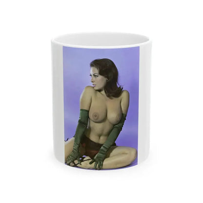 June Palmer #232 - Topless (Vintage Female Icon) White Coffee Mug 11oz - Go Mug Yourself