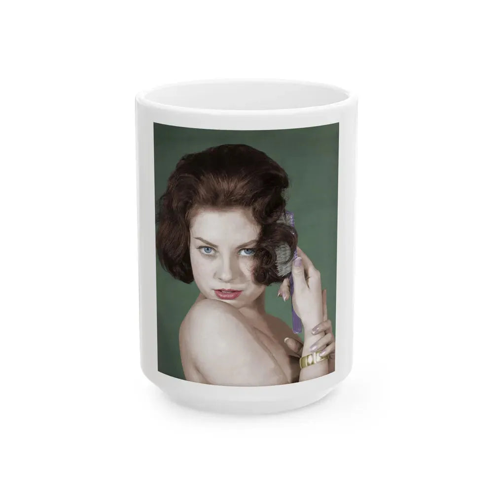 June Palmer #233 (Vintage Female Icon) White Coffee Mug 15oz - Go Mug Yourself