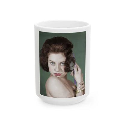 June Palmer #233 (Vintage Female Icon) White Coffee Mug 15oz - Go Mug Yourself