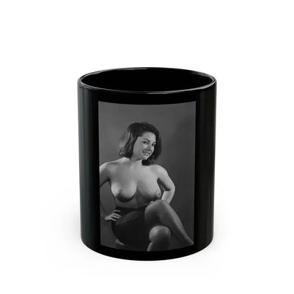 June Palmer #238 - Topless (Vintage Female Icon) Black Coffee Mug 11oz - Go Mug Yourself