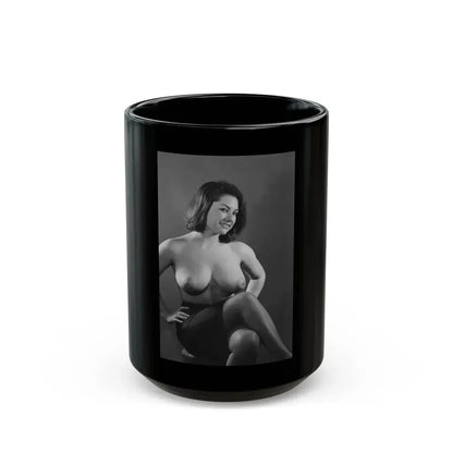 June Palmer #238 - Topless (Vintage Female Icon) Black Coffee Mug 15oz - Go Mug Yourself