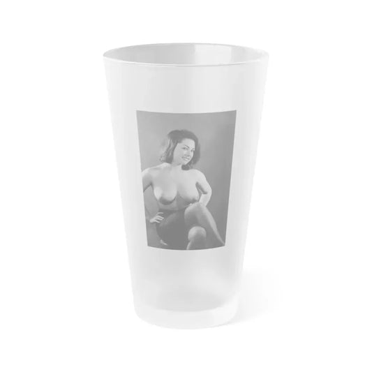 June Palmer #238 - Topless (Vintage Female Icon) Frosted Pint Glass 16oz 16oz Frosted - Go Mug Yourself